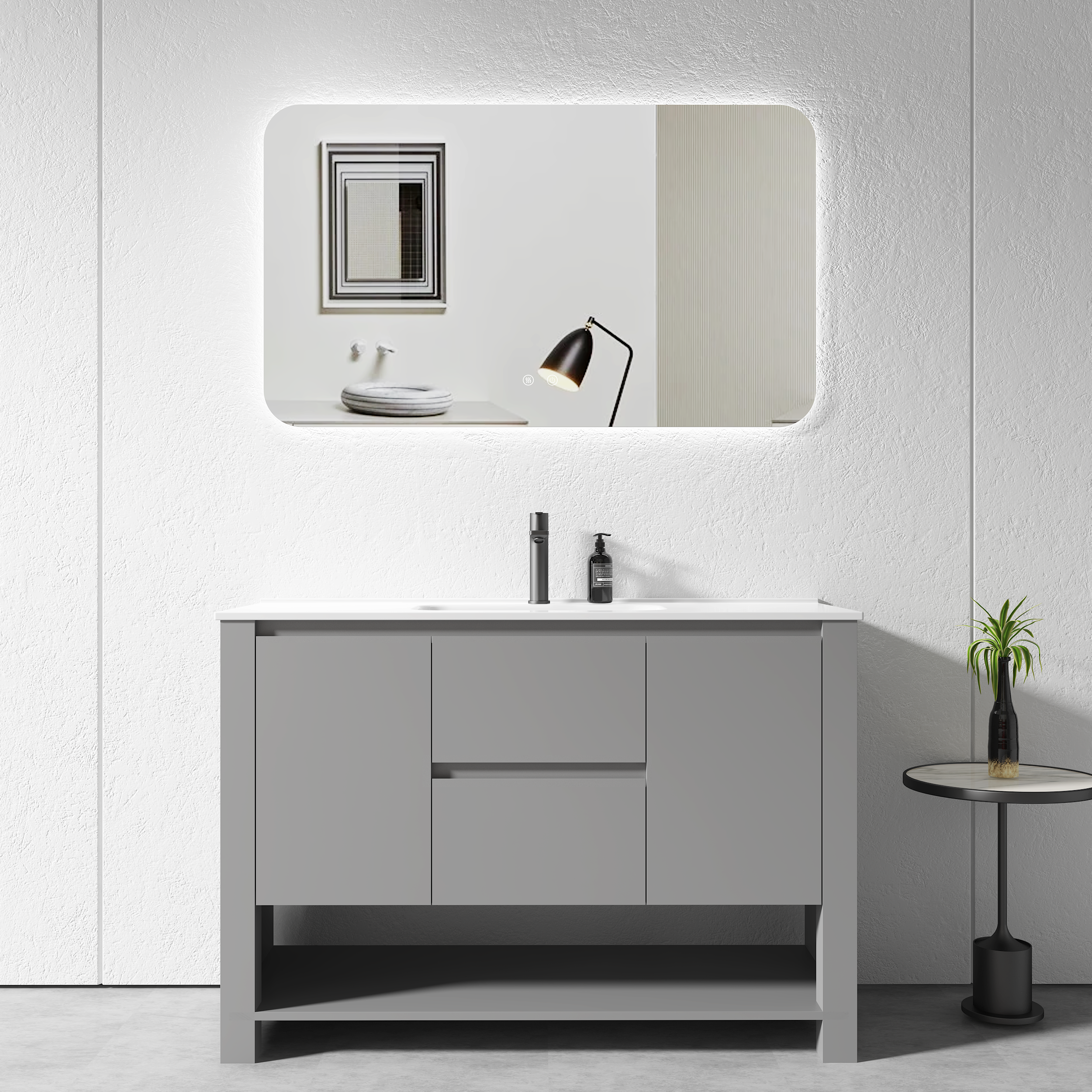 Vanity - 1200mm Grey Plywood Floor Standing Vanity Unit