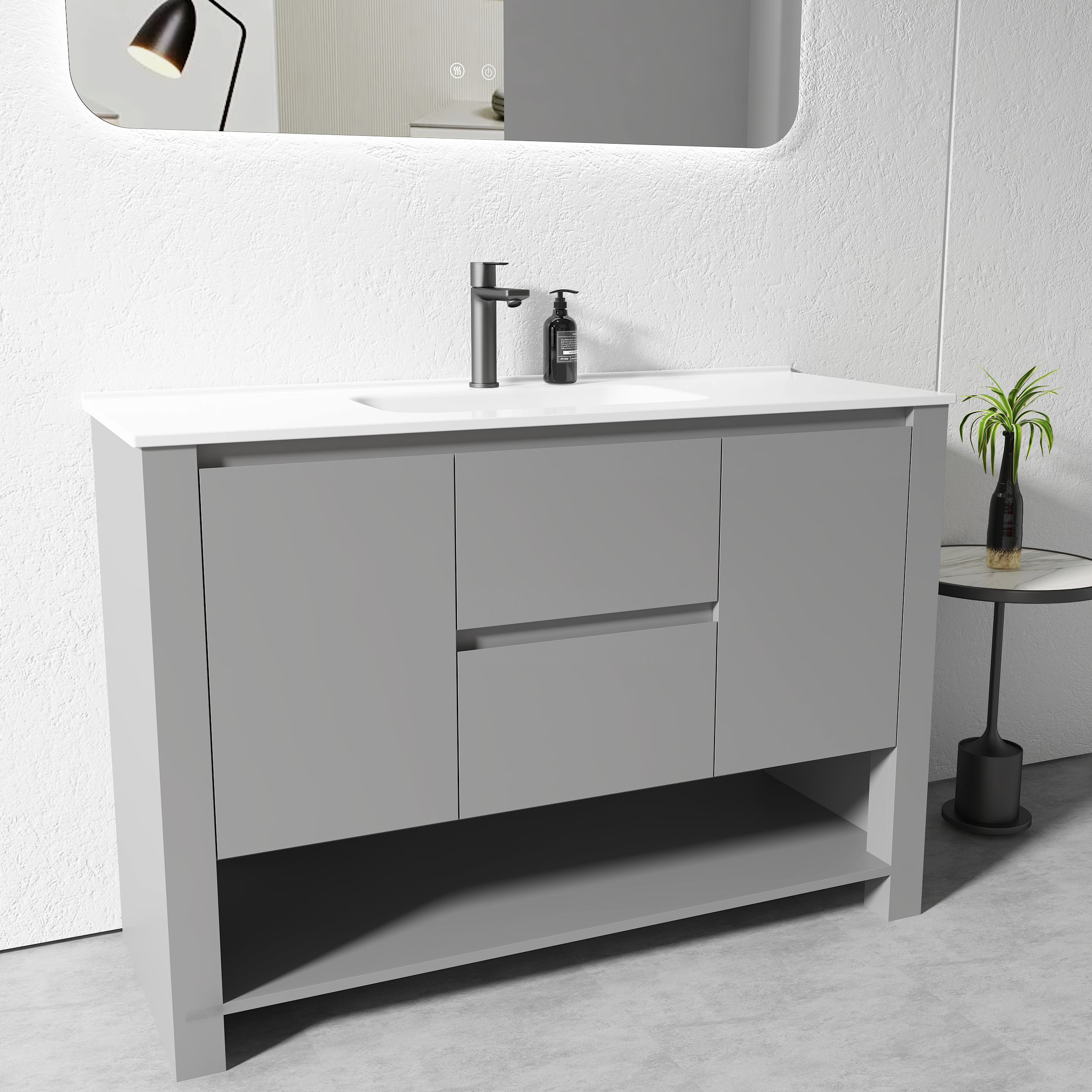Vanity - 1200mm Grey Plywood Floor Standing Vanity Unit