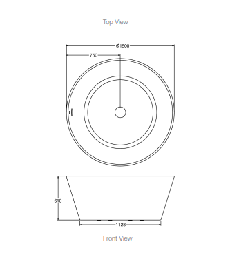 Kohler Evok 2.0 Seamless Round 1500 Freestanding Bath