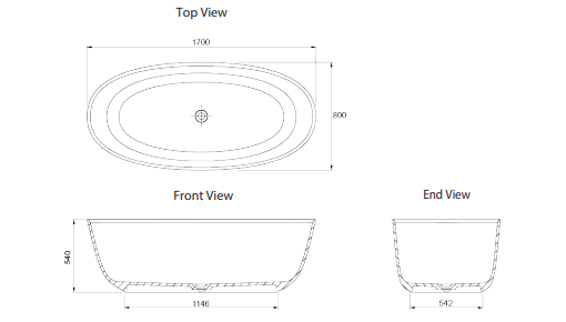 ENGLEFIELD Milano Freestanding 'Stone' Bath