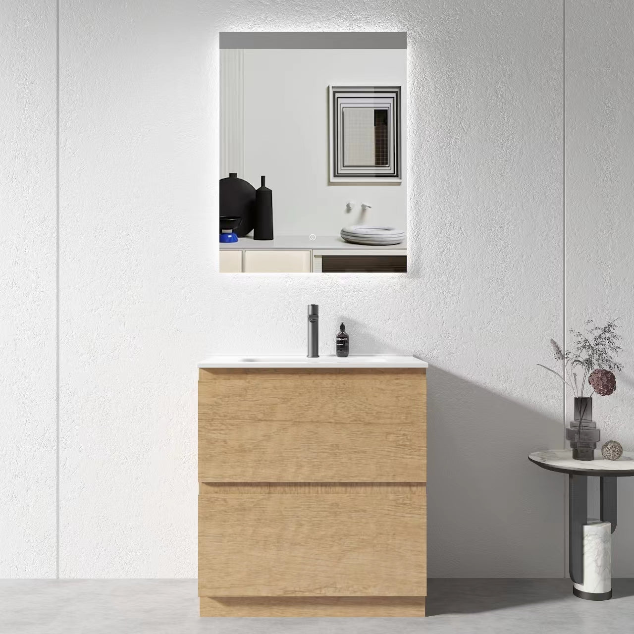 750mm Plywood Floor Standing Vanity With Ceramic Basin