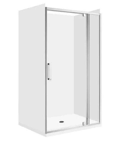 1000X1000X1000MM ALCOVE 3 SIDED SHOWER ENCLOSURE WITH SWING DOOR - CHROME