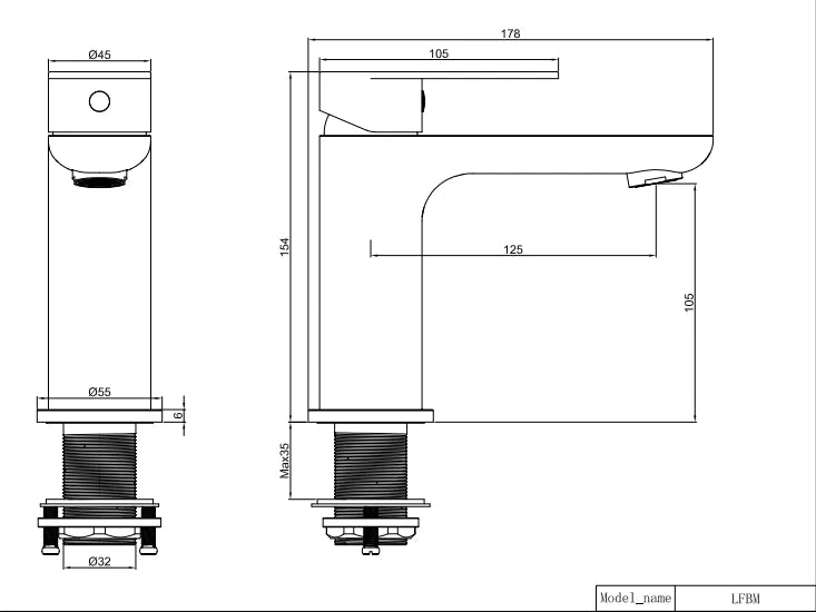 LINFA BASIN MIXER – LEAD FREE