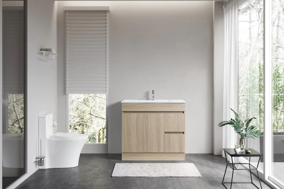 DNF Floorstanding Plywood VANITY Light Oak 900MM