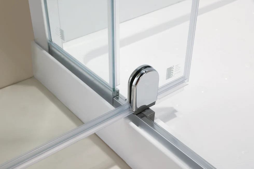 900x900x900MM ALCOVE 3 SIDED SHOWER ENCLOSURE WITH SWING DOOR - CHROME