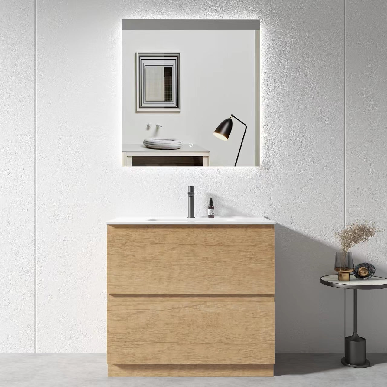 900mm Plywood Floor Standing Vanity Unit With Ceramic Basin