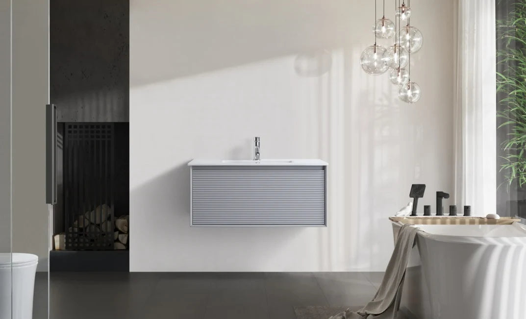 MATT GREY WALL HUNG Plywood VANITY 600MM