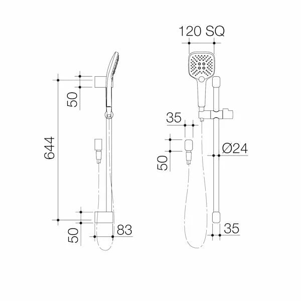 Caroma Luna® Multi-function Rail Shower