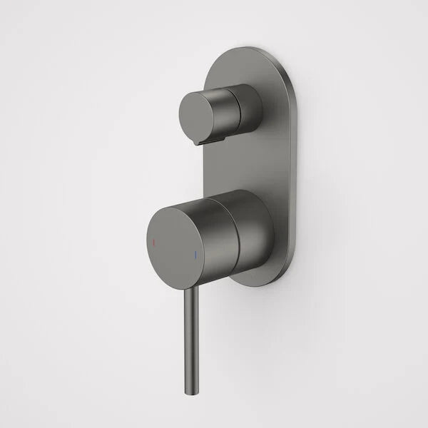 Caroma Liano II Bath / Shower Mixer With Diverter - Rounded Cover Plate - Sales Kit