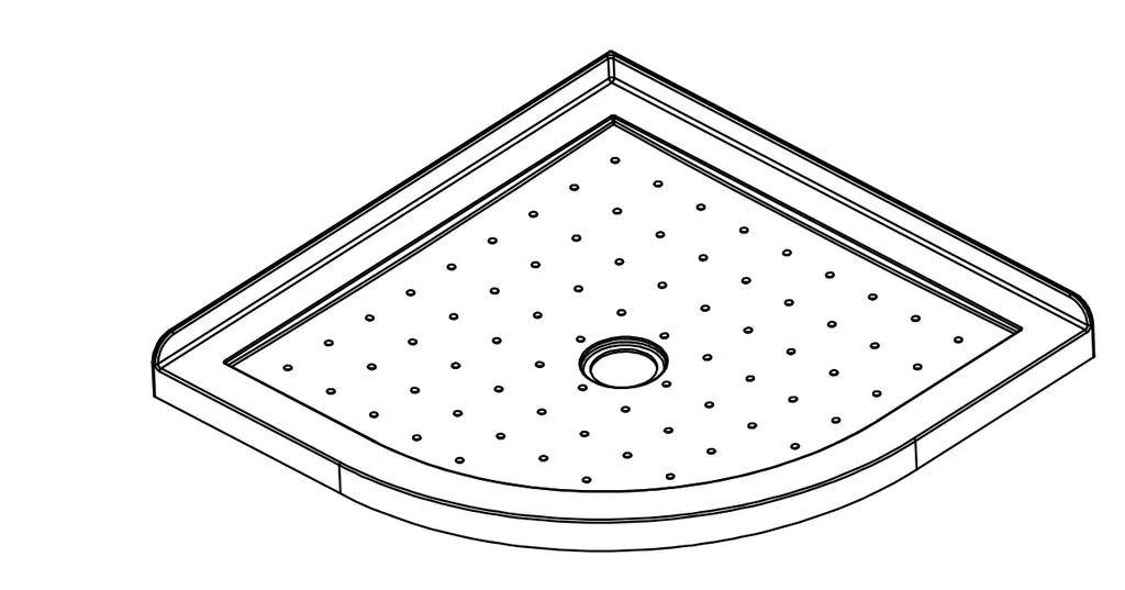 900X900MM ROUND SHOWER ENCLOSURE KIT - MATTE BLACK