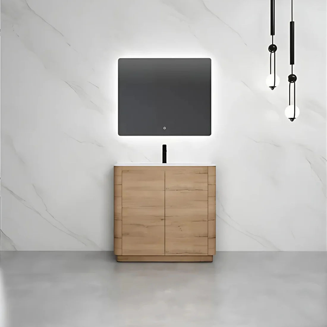 750MM BROOK CURVED FLOORSTANDING VANITY | HONEY OAK 0 reviews