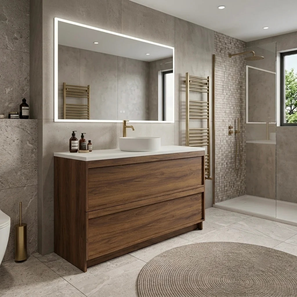 ASPEN 1200MM SINGLE BASIN FLOOR STANDING VANITY| WALNUT