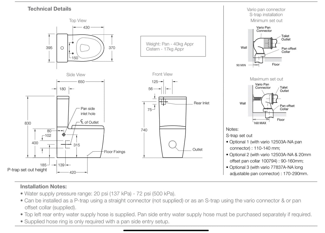 KOHLER GRANDE BACK TO WALL TOILET SUITE