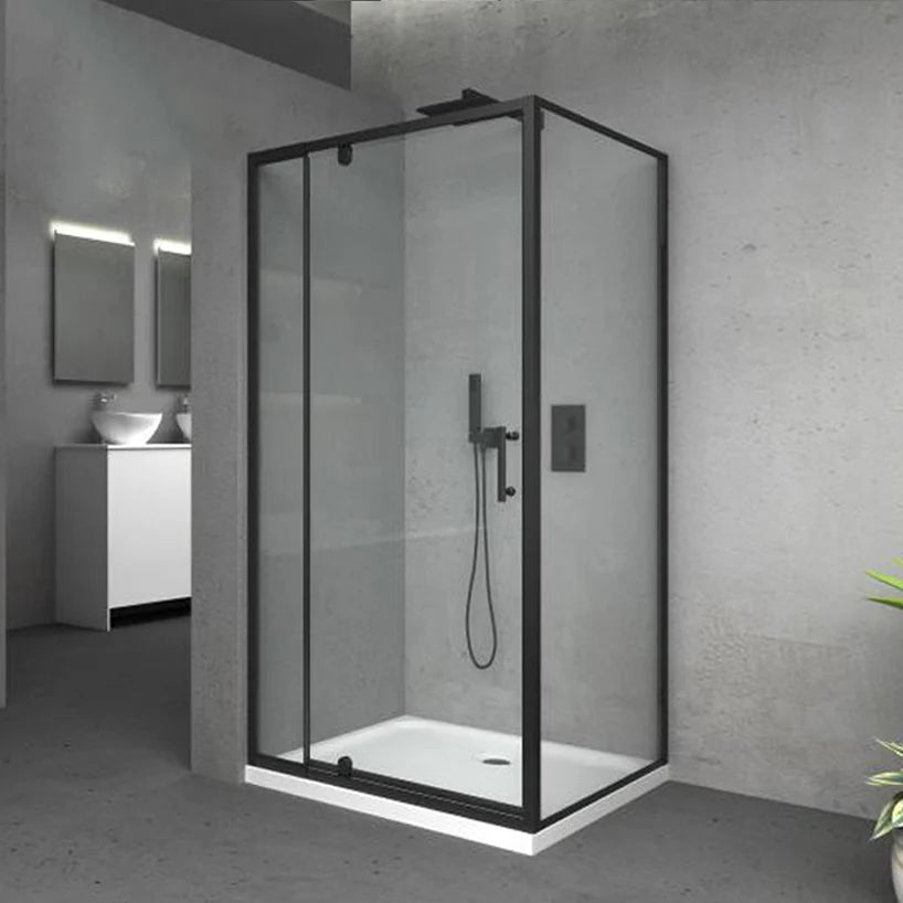1000X1000MM SQUARE SHOWER GLASS ONLY - MATTE BLACK