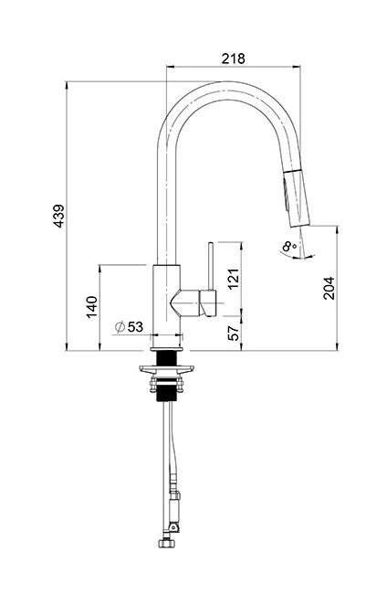 METHVEN MINIMALIST MK2 PULL DOWN SINK MIXER - MATTE BLACK