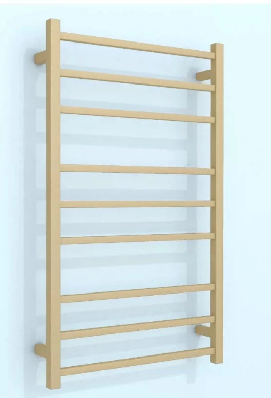 Heated Towel Rails 1000H*600W 9 Bars Square Chrome/Matte Black/Gun Metal/Brushed Nickel/Brushed Brass