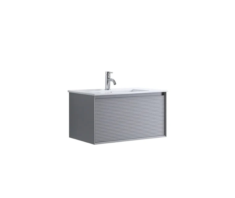 MATT GREY WALL HUNG Plywood VANITY 600MM