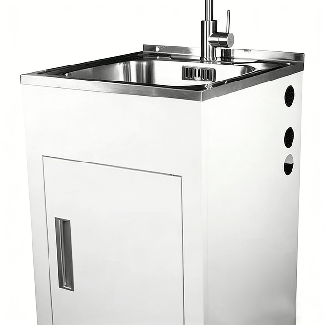 Aquatica Laundry Tub 560mm, Door Model with Centre Mixer