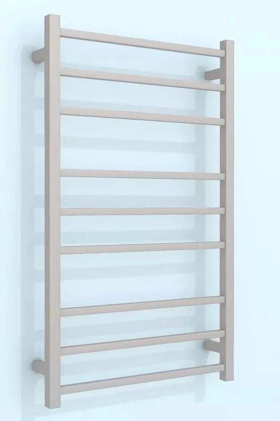 Heated Towel Rails 1000H*600W 9 Bars Square Chrome/Matte Black/Gun Metal/Brushed Nickel/Brushed Brass