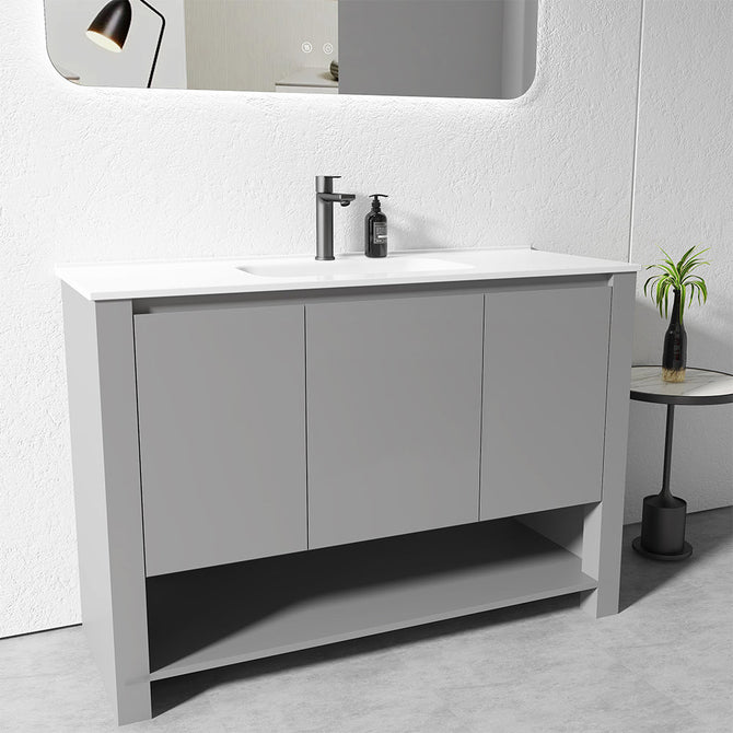 Vanity - 1200mm Grey Plywood Floor Standing Vanity Unit