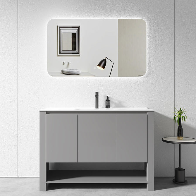 Vanity - 1200mm Grey Plywood Floor Standing Vanity Unit