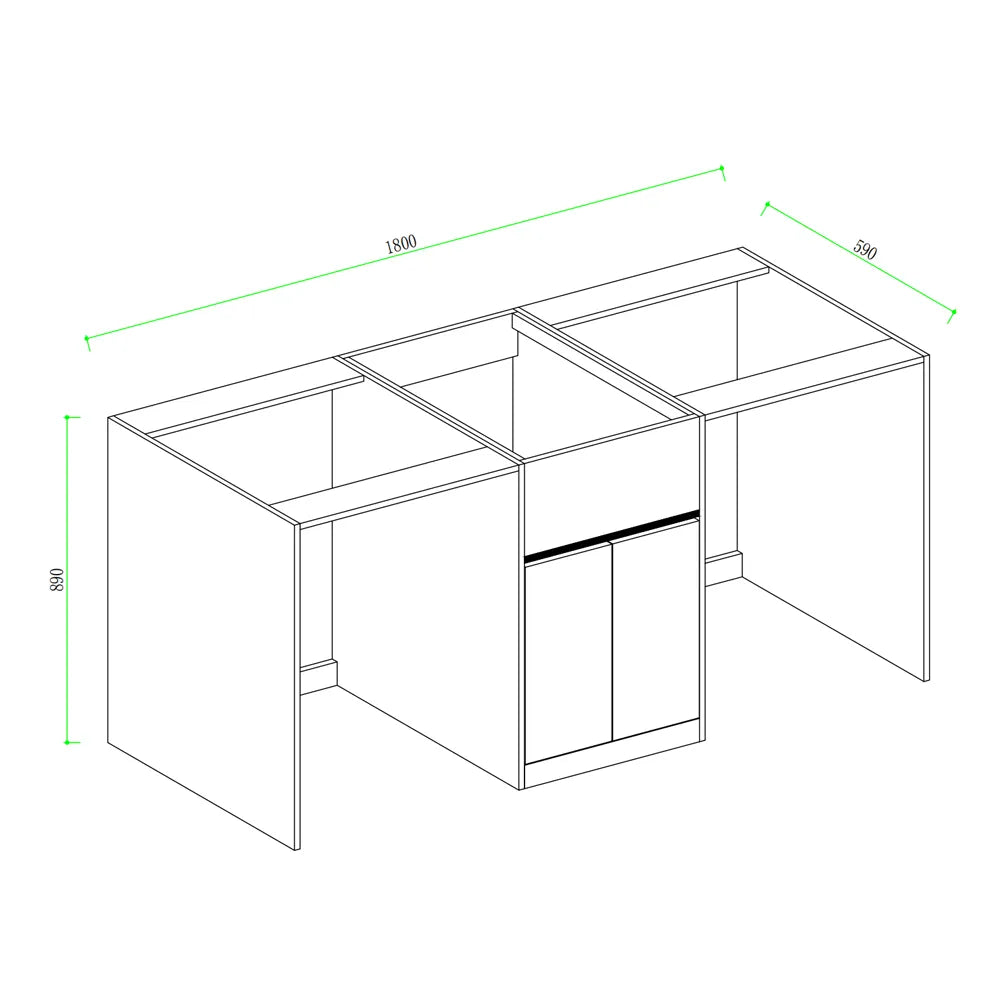 1800MM BLACK PLYWOOD LAUNDRY STATION