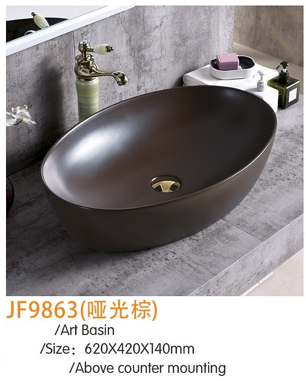 Basin – Ceramic Counter Top Basin **Matt coffee**