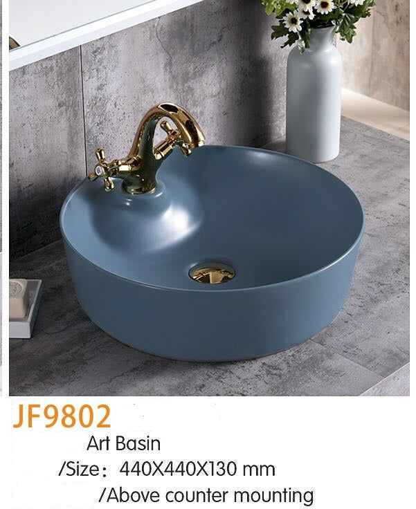 Private: Basins – Counter Top Ceramic Basin ***Matt blue***