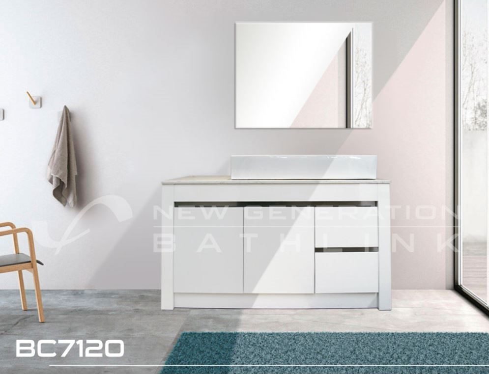Freestanding Plywood Vanity - 900mm/1200mm size Floor Standing with Marble Bench and 1 Basin