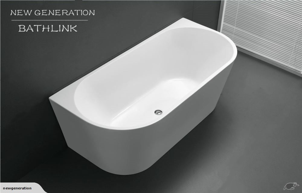 Bath Tub – Back To Wall Design 1400mm/1500mm/1700mm in White Finish