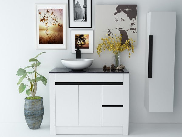Freestanding Plywood Vanity - 900mm/1200mm size Floor Standing with Marble Bench and 1 Basin
