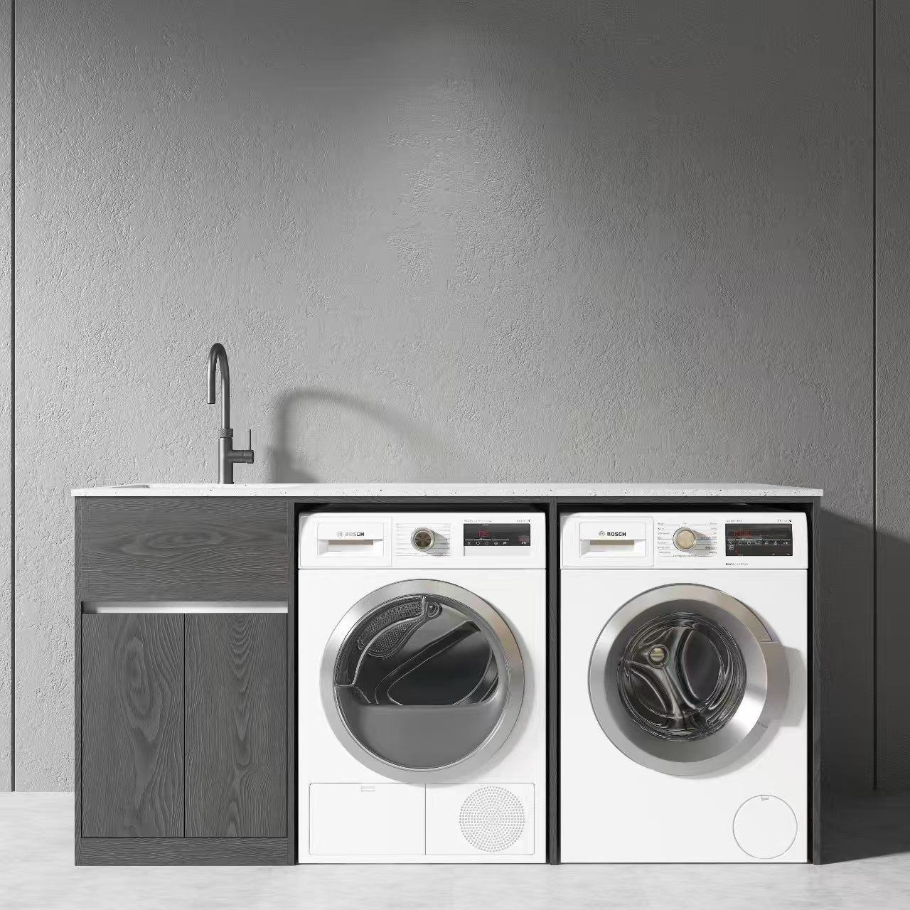 1800MM BLACK PLYWOOD LAUNDRY STATION