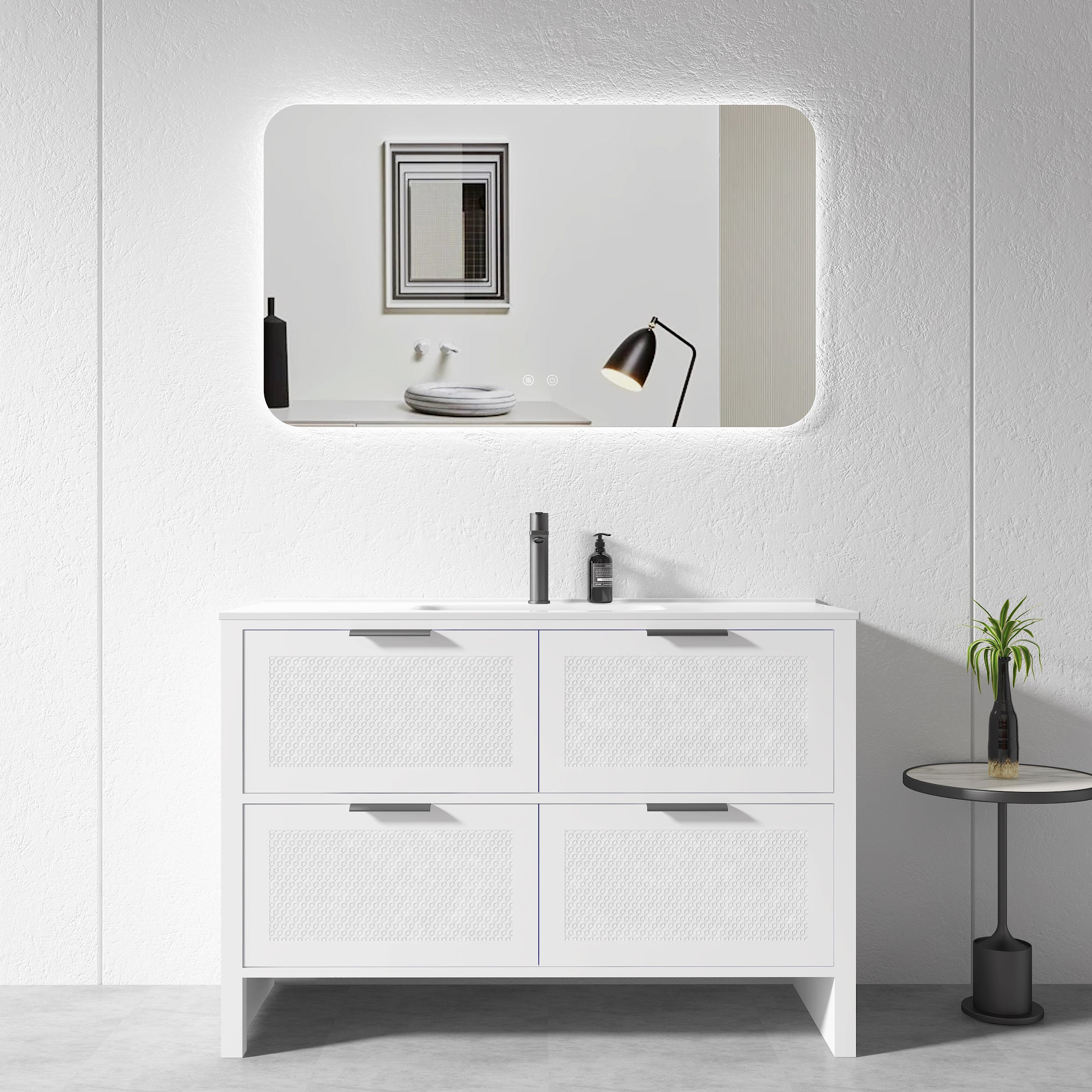 Vanity - 1200mm White Plywood Floor Standing Vanity Unit