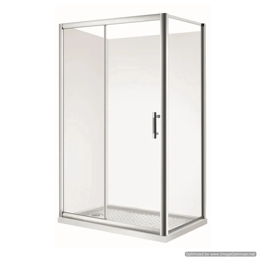 CHROME SLIDING DOOR SHOWER KIT - 2 SIDED