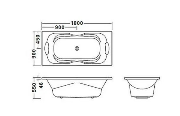ENGLEFIELD Sapphire Rectangular Bath (2 person)