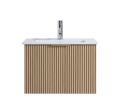 FLUTED OAK WALL HUNG Plywood VANITY 600MM
