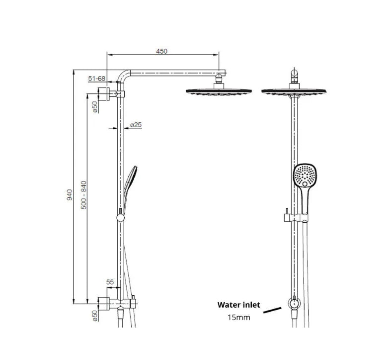 Elementi SPLASH PLUS SQUARE COLUMN SHOWER