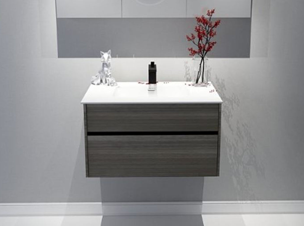 CLEARANCE 600mmx460mmx450mm Plywood Wall Hung Vanity with Ceramic Basin