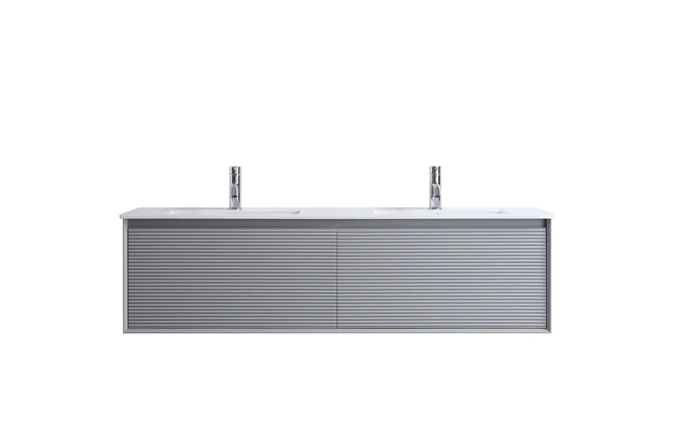 MATT GREY WALL HUNG Plywood VANITY 1200MM DOUBLE BASIN