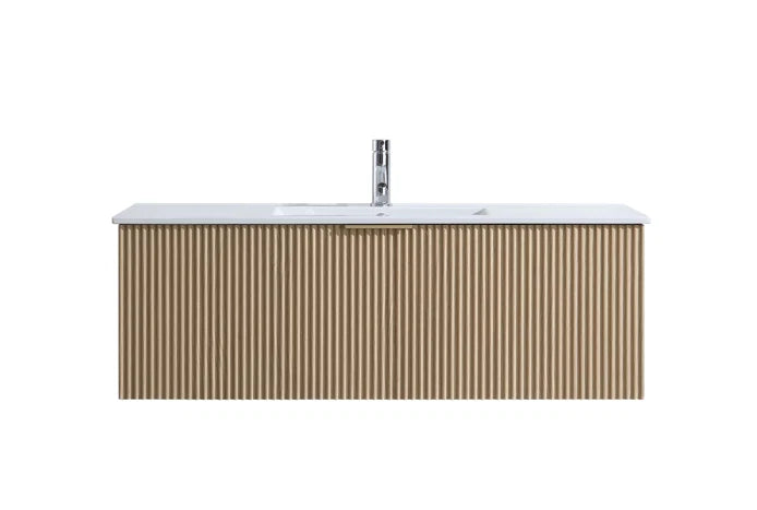 FLUTED OAK WALL HUNG Plywood VANITY 1200MM SINGLE BASIN