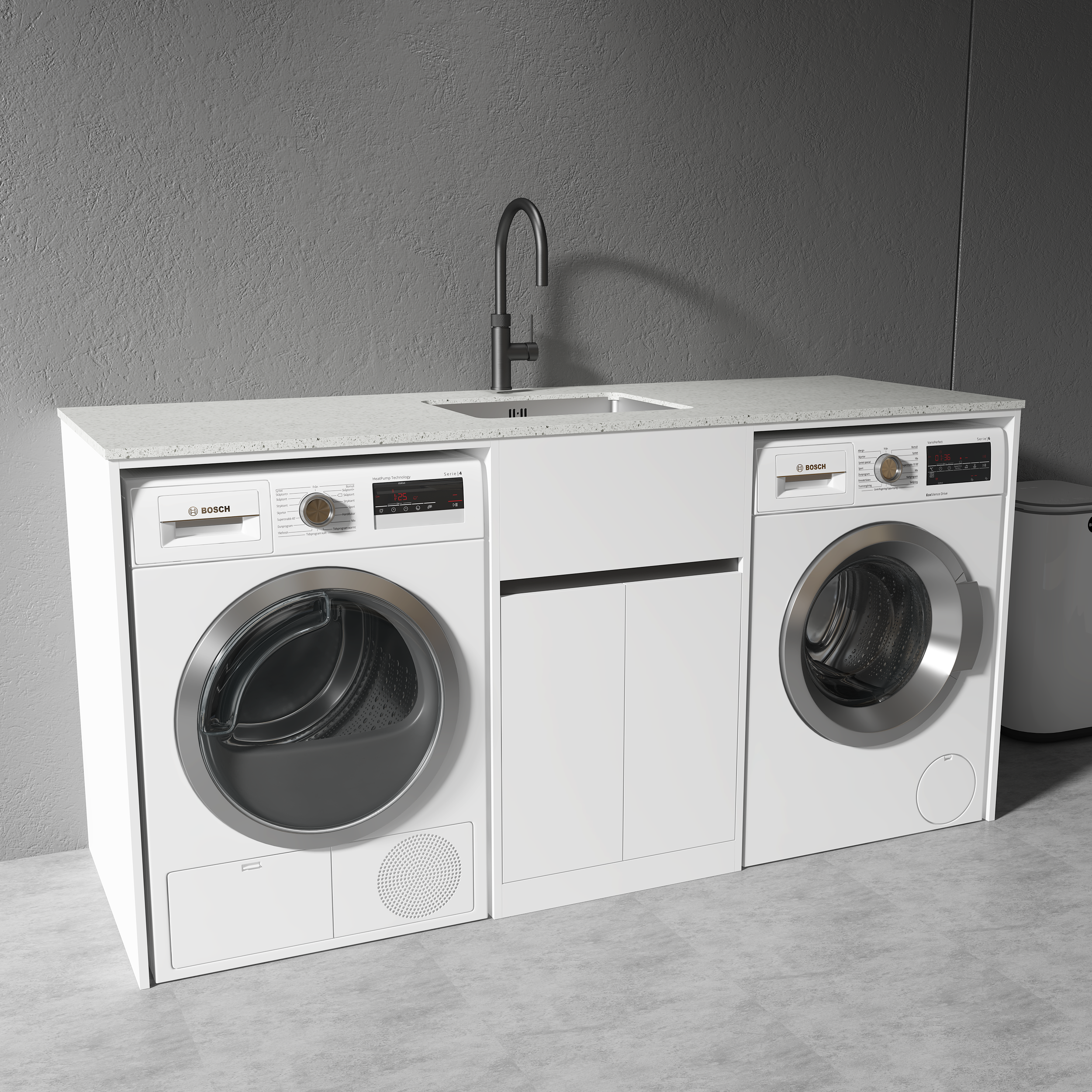 1800MM WHITE PLYWOOD LAUNDRY STATION