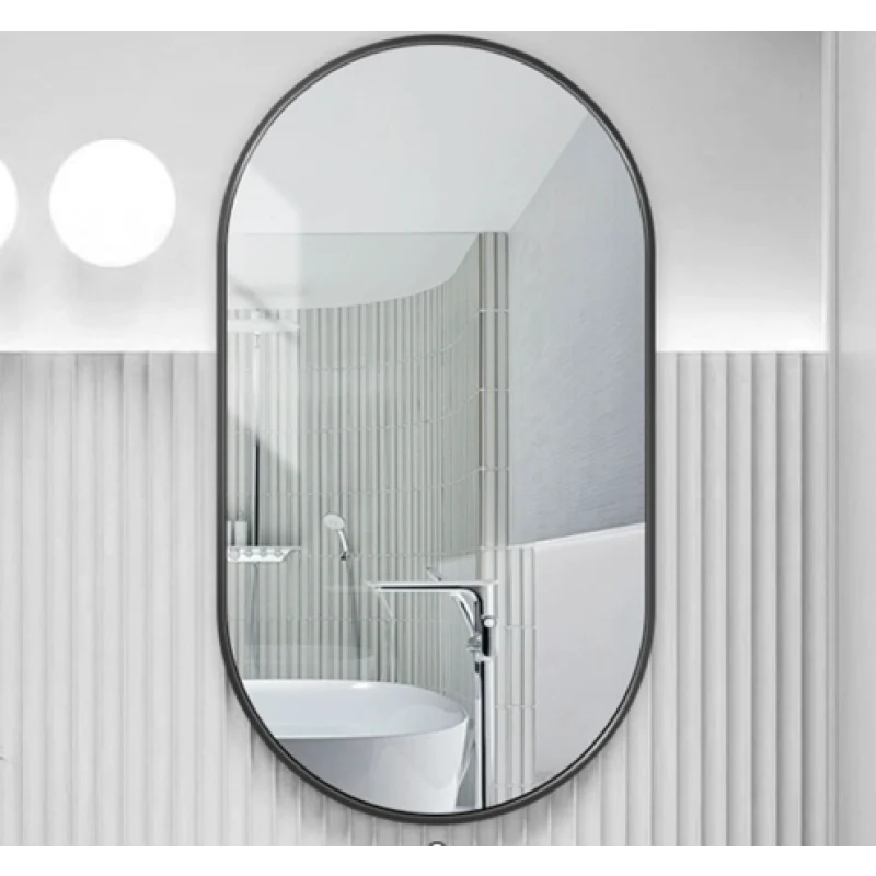 Seraphine Black Framed OVAL Mirror With Black Aluminum Frame 400MM*900MM