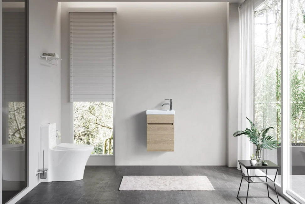 DNW Wall Hung Plywood VANITY Light Oak 400MM