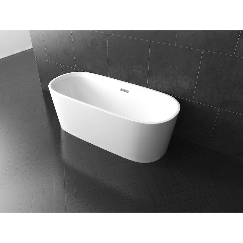 1500X750X580MM Round Shape White Acrylic Free Standing Bath