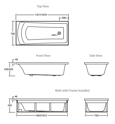 ENGLEFIELD Valencia Rectangular Bath