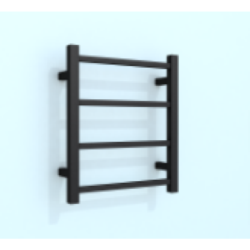 500*420mm Matt Black Heated Towel Rail Square bars