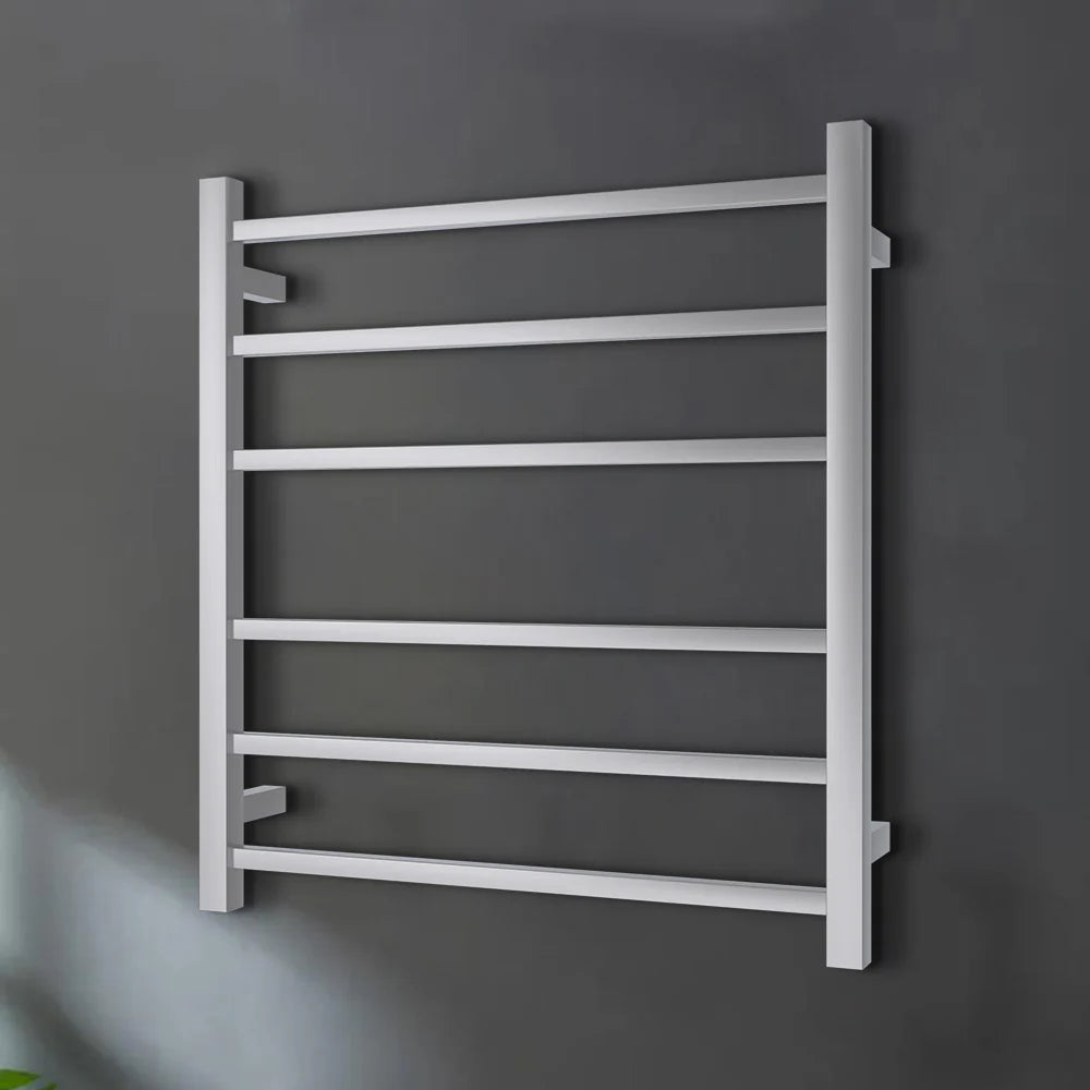 6 BAR SQUARE HEATED TOWEL RAIL - CHROME 674H*620W*120D