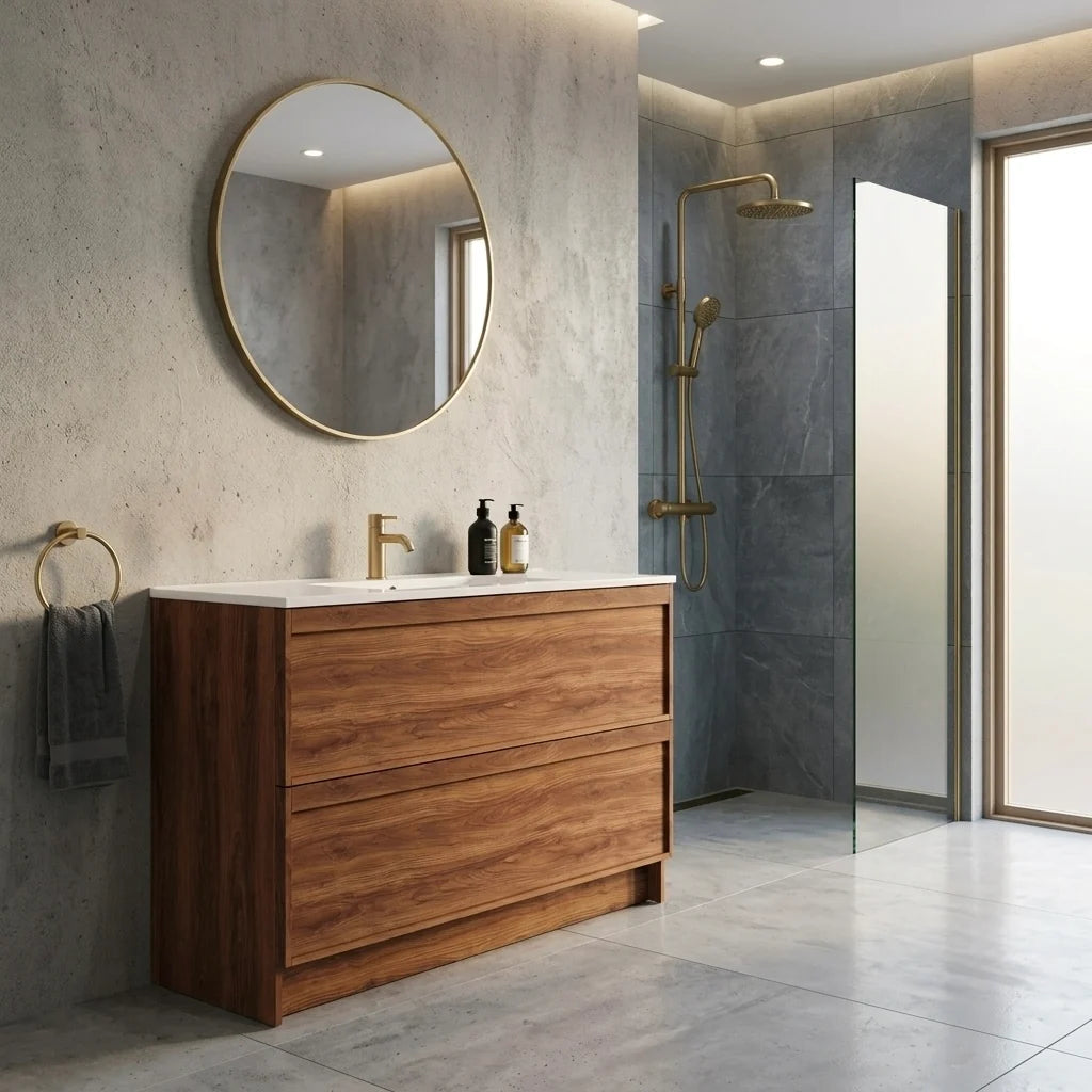 ASPEN 1200MM SINGLE BASIN FLOOR STANDING VANITY| WALNUT