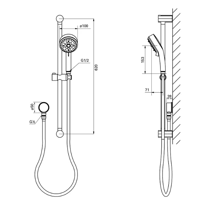 GROHE Tempesta Cosmopolitan 100 Shower rail set 4 sprays