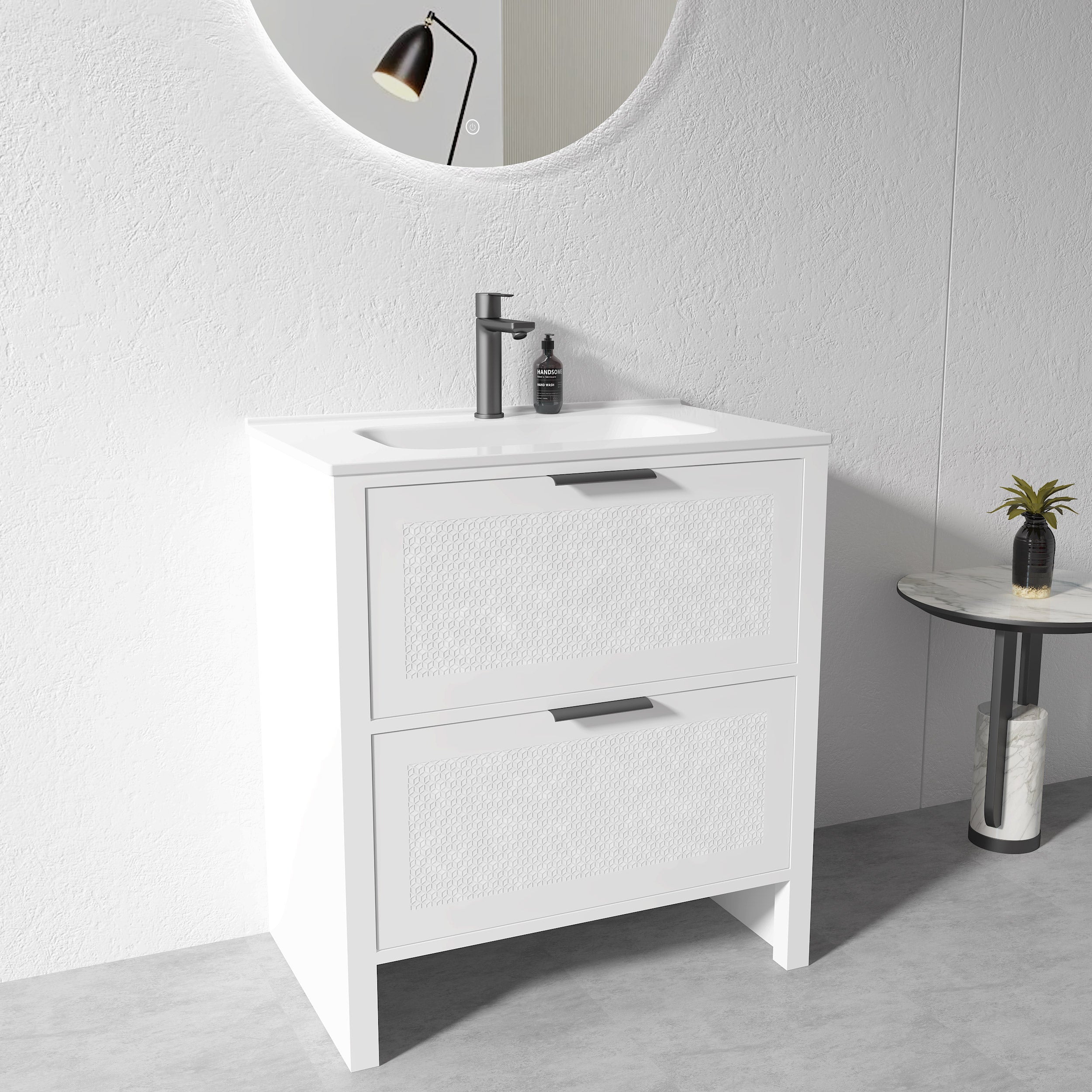 750mm White Plywood Floor Standing Vanity Unit